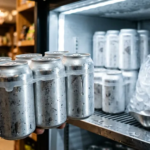 Cerveza bien helada en lata