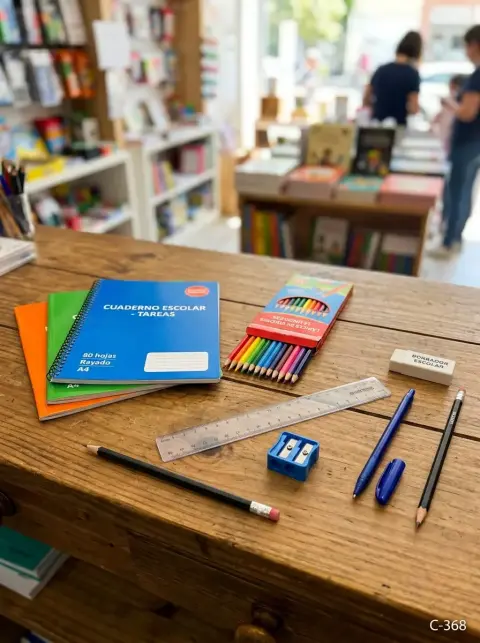 Útiles escolares armados con la lista