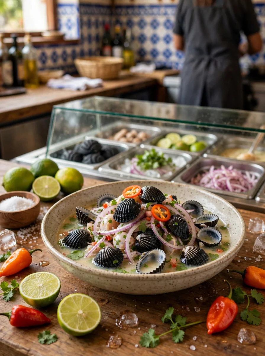 Ceviche de conchas negras